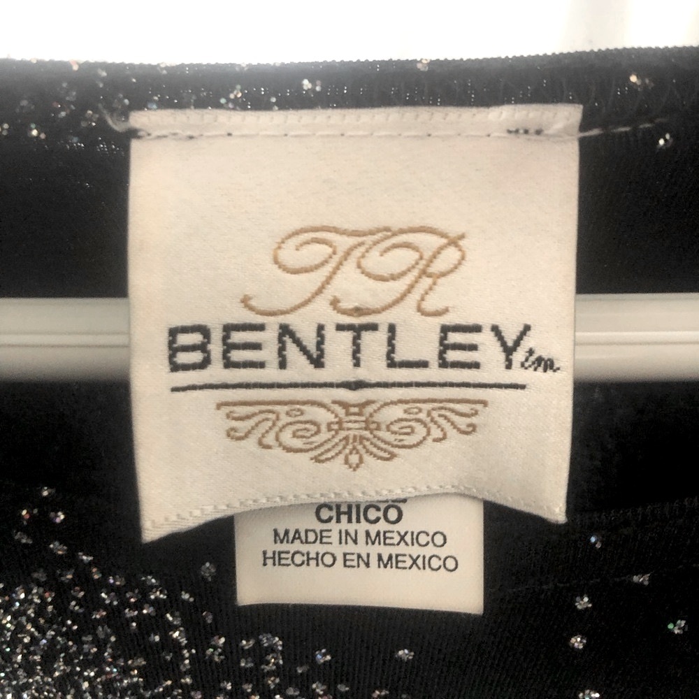 Vintage 90s TR Bentley silver glitter short sleeve shirt - Picture 4 of 6